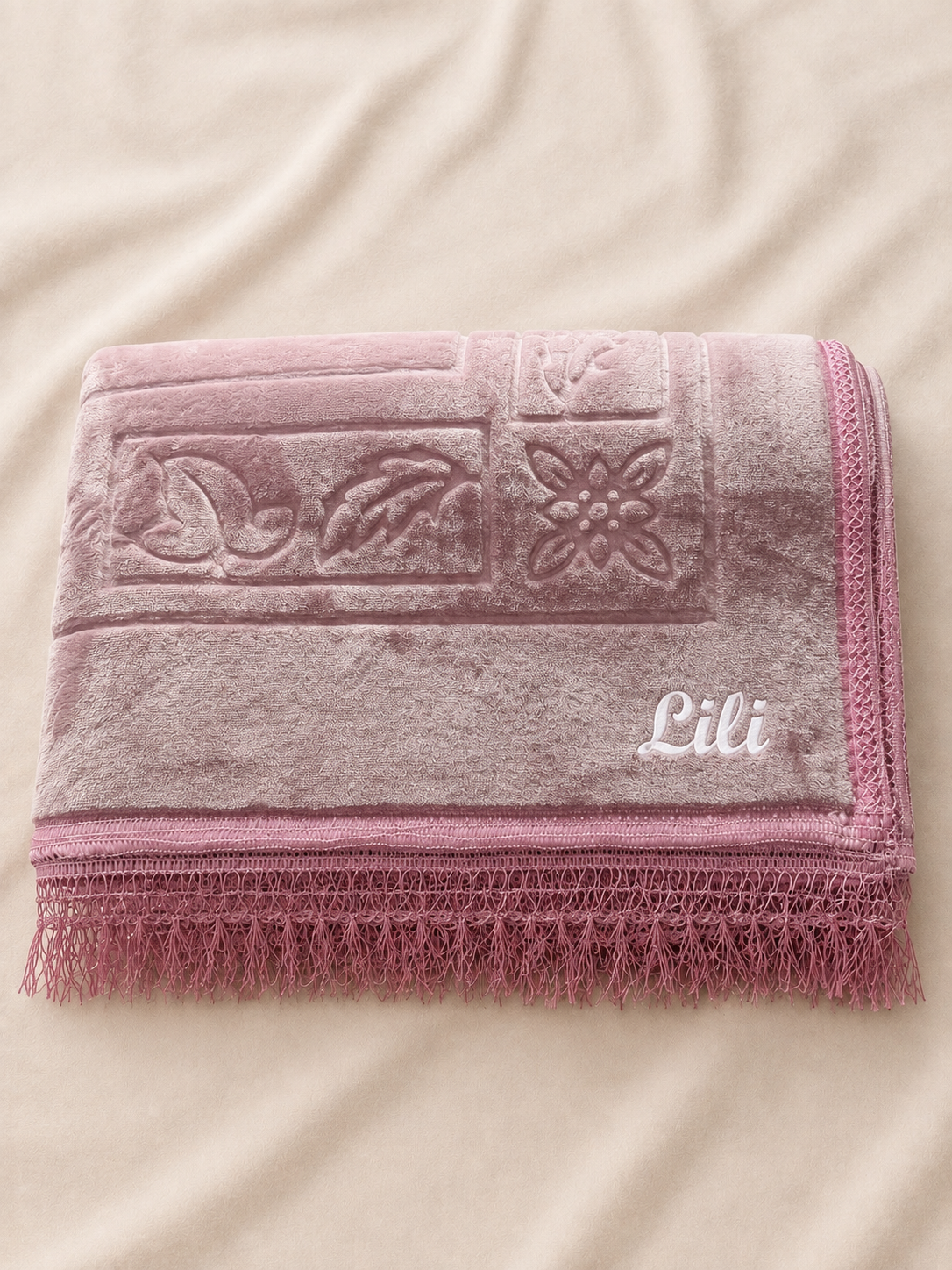 Tapis de Prière Épais Personnalisé Rose