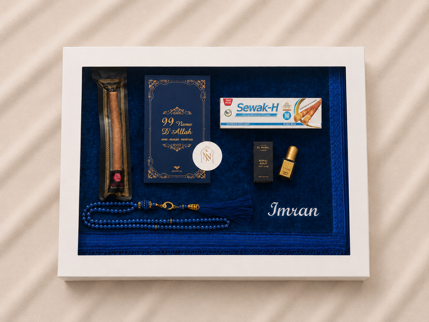 Coffret Tapis de prière Bleu Roi