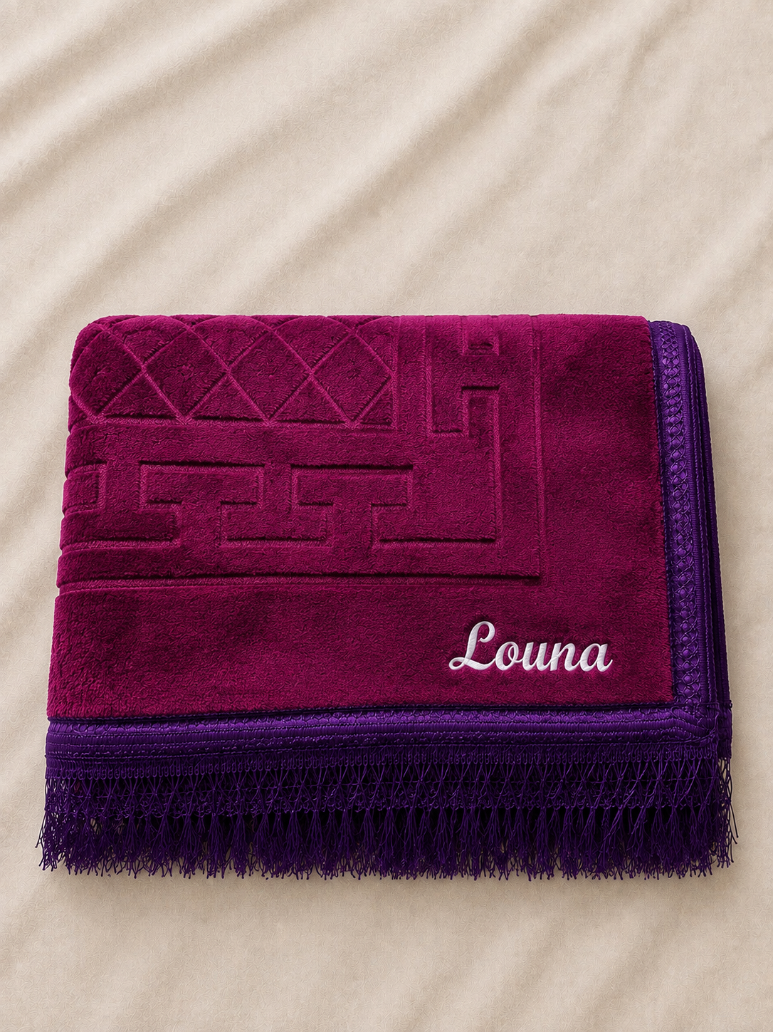 Tapis de Prière Épais Personnalisé Fuchsia / Violet
