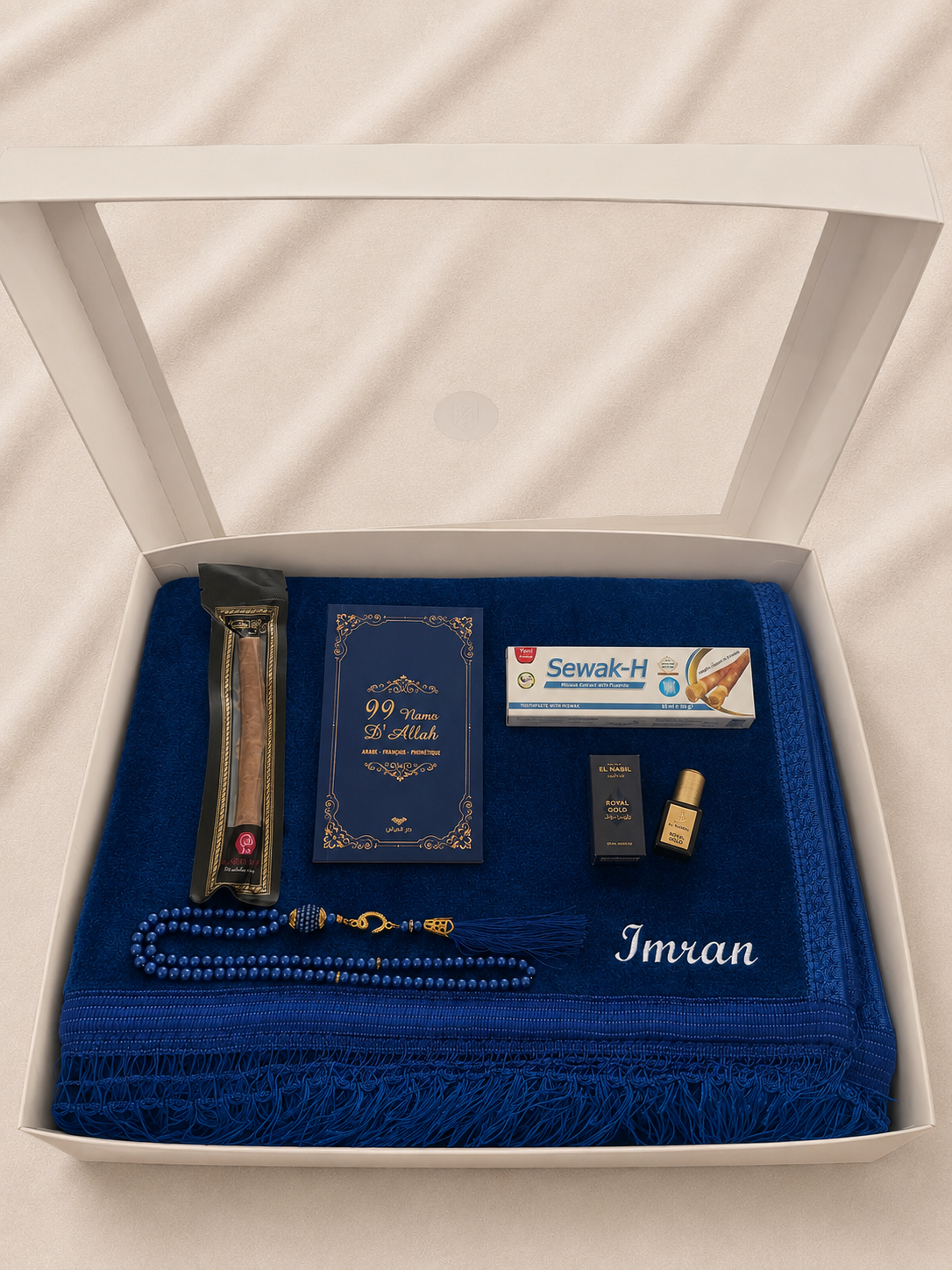 Coffret Tapis de prière Bleu Roi